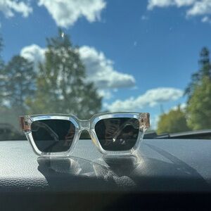 James Oro Clear and Black Sunglasses